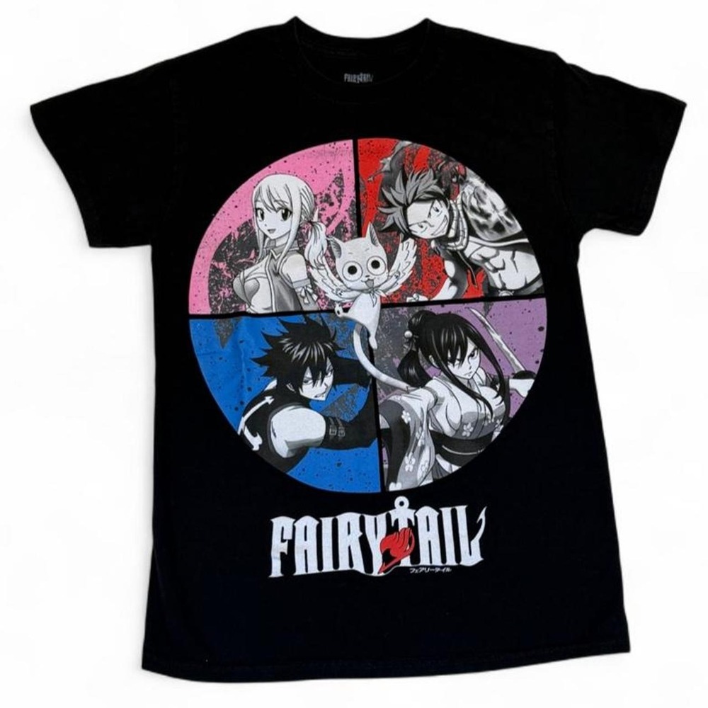 Fairy Tail Anime Graphic T-Shirt Black Small